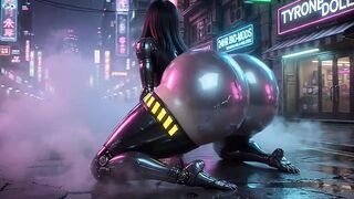sexy curvy robot pleasing her taskmaster