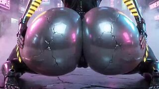 sexy curvy robot pleasing her taskmaster