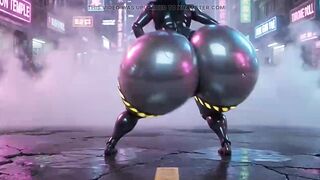 sexy curvy robot pleasing her taskmaster