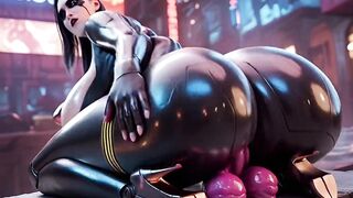 sexy curvy robot pleasing her taskmaster