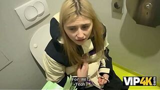 VIP4K. A thousand bucks for a Blow job-job in a Public Restroom? Yeah, sure