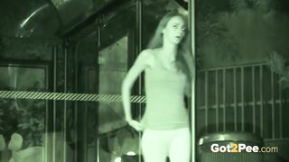 Teen pissing compilation as angels pee outside