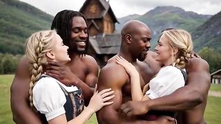 Spa BBC!!!! "Capítulo 4" ((Norwegian Angels)) Good-looking blonde girls big vaginas and bitches having interracial sex, getting their butts and vaginas pounded by big black schlongs and creampie [AI Generated]