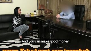FakeAgent Mature brunette takes anal in casting