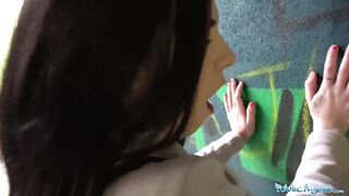 Public Agent Sexy brunette lady bangs and sucks to make ex jealous