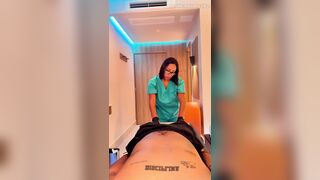 POV Fleshly Latina Massage - Relaxing Music, HJ & Oral pleasure Finish