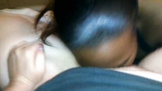 Black Chic Munching On Hairy Pussy