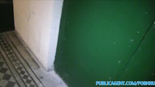 PublicAgent Brunette with big bazookas screwed in a cellar