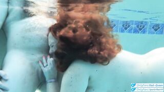 Underwater Outdoor Pool Sex with Long Hair Redhead Rapunzel MILF