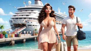 Woman And Young Man Ignite Passion After Being Shipwrecked On Tropical Island Paradise (AI generated)