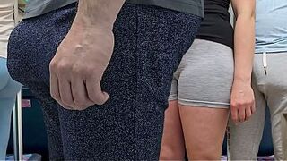 Stranger Stud Ejaculate by Cutie's Hand In a Crowded Bus