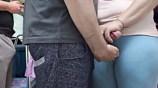 Stranger Stud Ejaculate by Cutie's Hand In a Crowded Bus