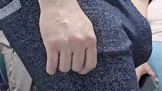 Stranger Stud Ejaculate by Cutie's Hand In a Crowded Bus