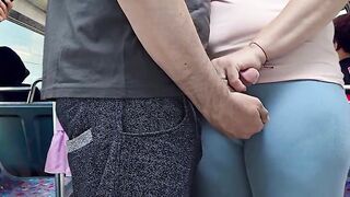 Stranger Stud Ejaculate by Cutie's Hand In a Crowded Bus