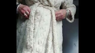 Granny fucks unshaved twat with sex-toy