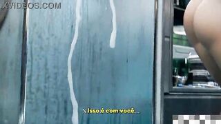 Comandante Futanari macetando a alien azul no vestiario com todos olhando - Mass Effect - 3D - animação
