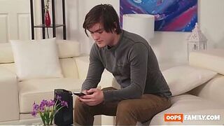 A splendid stepmom and her son's secret XXX porn: blowjobs and puss licking! Busty stepmom Andie Anderson catches her stepson listening to porn, which makes her violent.