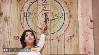 BRAZZERS - Tiamaria & Lucy Lotus Turn Axe Throwing Into A Wild Dildo Date Night With A Hawt Threesome