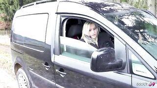 German Aged Julia Pink seduce Hitchhiker Male to Cheating Screw in Car rim whit Plug in Ass