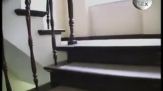 Busty golden-haired pussy dildoing in panty fetish solo