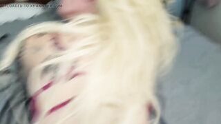 POV of TS Sucking My Penis and Me Screwing Her Rough Into the Bed