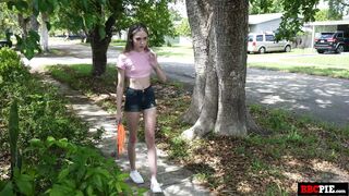 Daisy Fox Finds Big Black Ramrod Whilst Looking For Lost Dog