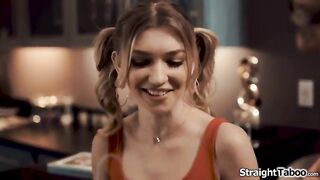 Cheerleader Marykate Moss is shocked that her busty milf coach Cory Pursue and her husband want to have sex with her but it seems she has no choice