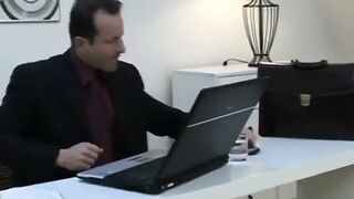 Big Titties at Work - Cindy's Boss Loves Her Tight Twat and Massages