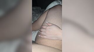 Step mama hand will slip on step son schlong while's on his leg or not