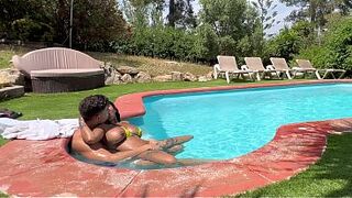Voyeuristic Neighbor Watches Us Fuck in the Garden Pool - Yasmina Khan - Brady Bud