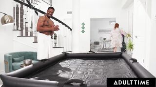 ADULT TIME - MILF Sophia Locke Arranges Nuru Massage Birthday Surprise With Cutie Ritchie For Her BF