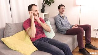 Polish redhead milf fucked by three guys