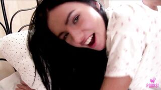 Caleb B grasps Martha H's slim waist as this sweetheart rides him reverse cowgirl, her big bazookas bouncing with every thrust. This chick moans louder with each thrust. Her body shakes from the intensity!
