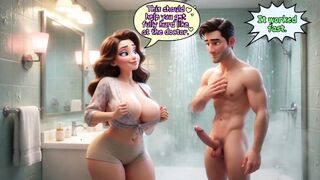 The intimate home exercises solve the young stud’s taut skin issue in a very passionate daily way (AI generated)