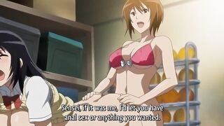 Hentai teacher bangs two students