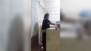 Mexican woman having anal-copulation in the kitchen, hurry up my boss will arrive any minute now. Mexico City