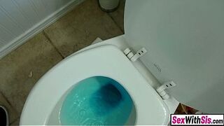 Big melons curvy teen step sister makes step brother clean her up and pound her shaggy cunt