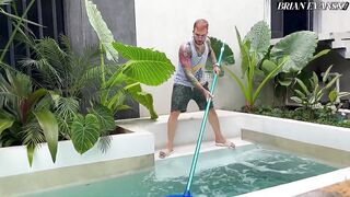 threesome with Colombian Big-bootied Gals Fucking the Pool Boy with Their Big Tits - Sthefycupcake & Alejandra Palacios