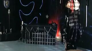 German Female-dominator Putting Huge Toys in Sub Asshole