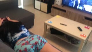 Step sister with a big ass plays on her brothers ps4 then gets fucked!