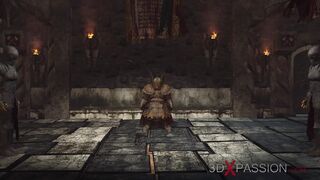 A glamorous princess gets fucked by a dwarf knight in the dungeon
