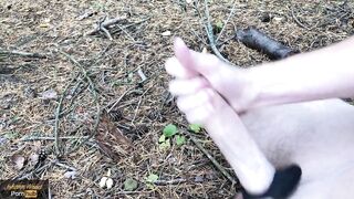 Walking around with my cockring and rockhard, uncut knob - Giant ejaculation - Johann Wood