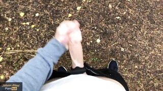 Walking around with my cockring and rockhard, uncut knob - Giant ejaculation - Johann Wood