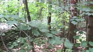 Golden-haired Playgirl Fingers Herself Deep in Forest