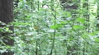 Golden-haired Playgirl Fingers Herself Deep in Forest