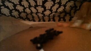 Nasty hunk-toy has some steamy shower enjoyment in an old bathtub.
