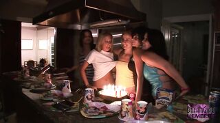 Private home episode girls show boobs booty & spread their cunts at a birthday