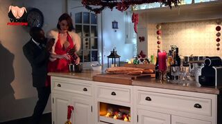 She Gets Her Ass Fucked Hard in the Kitchen on Christmas Eve!