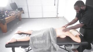 GOLDEN-HAIRED GILF NEEDS A RUBDOWN MASSAGE AND A THICK BLACK ROD