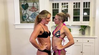 Girl-on-angel Undressed Wrestling Match